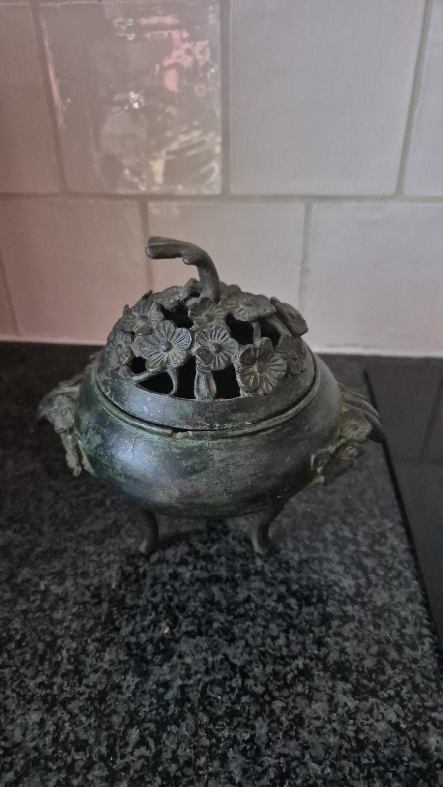 Antieke bronzen wierrook pot, Ophalen of Verzenden