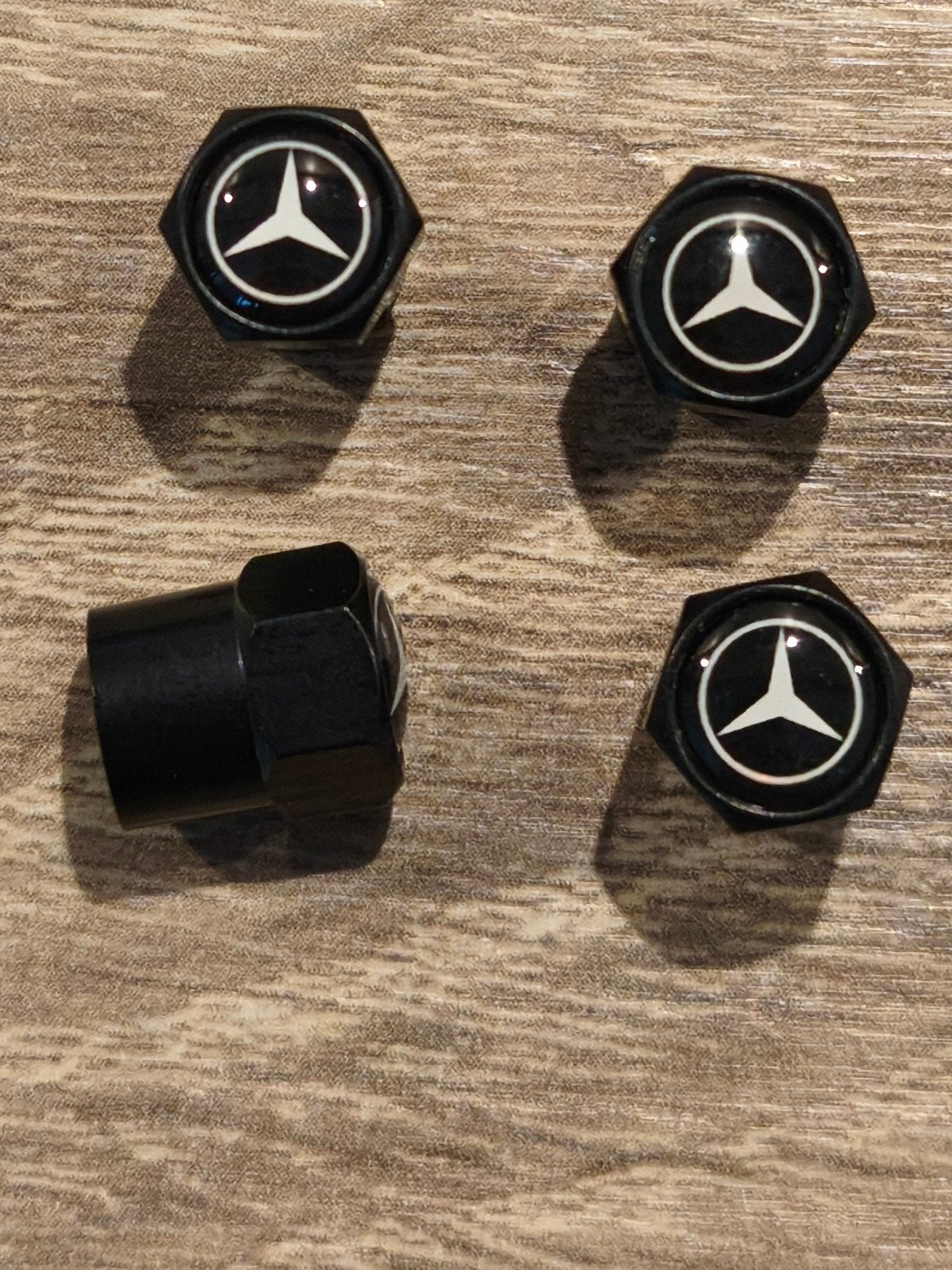 Mercedes ventieldoppen 4x RVS zwart / Lage verzendkosten, Ophalen of Verzenden
