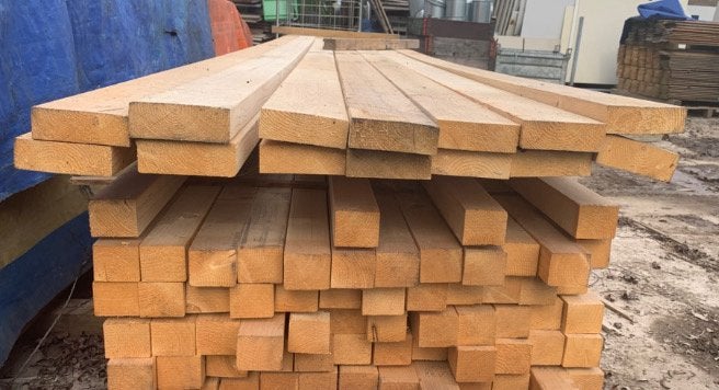 Aktie Ribben 58x67  5 meter lang plank 38x120, Minder dan 25 mm, Ophalen of Verzenden, Zo goed als nieuw, Plank