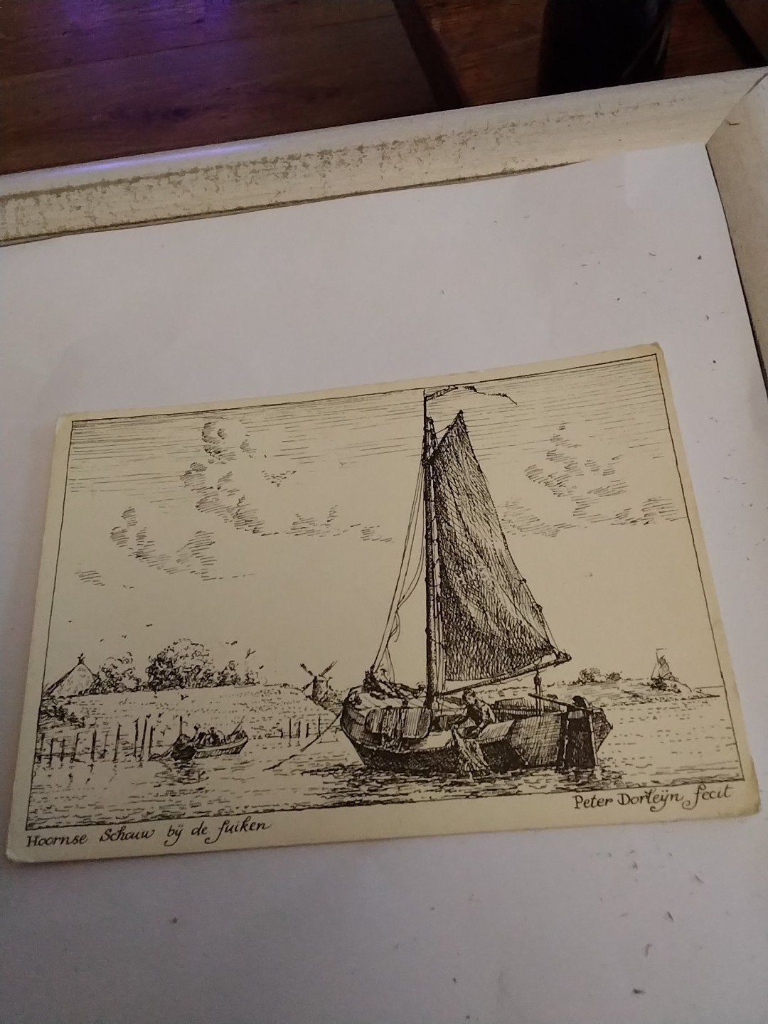 Ansichtkaart Hoornse Schouw bij de fuiken - Peter Dorleijn, Ophalen of Verzenden, 1940 tot 1960, Gelopen