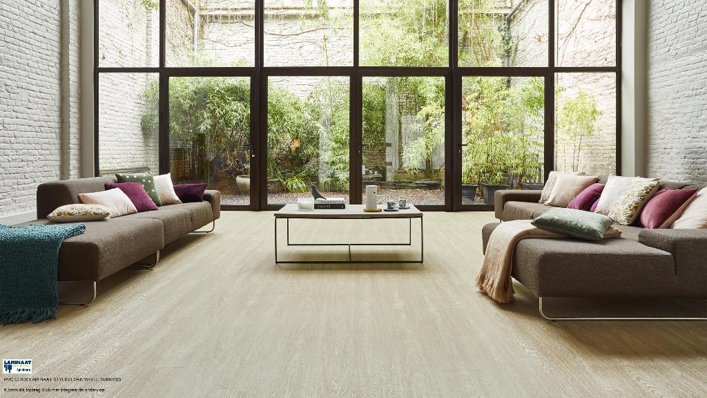 37m2 Visgraat Pvc click Stylish Oak met ondervloer  = €555, Ophalen, Crème, Pvc click beige met integreerde ondervloer, Nieuw