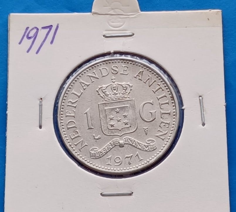 1 Gulden 1971 Nederlandse Antillen - Juliana UNC, Verzenden, Koningin Juliana, 1 gulden, Losse munt