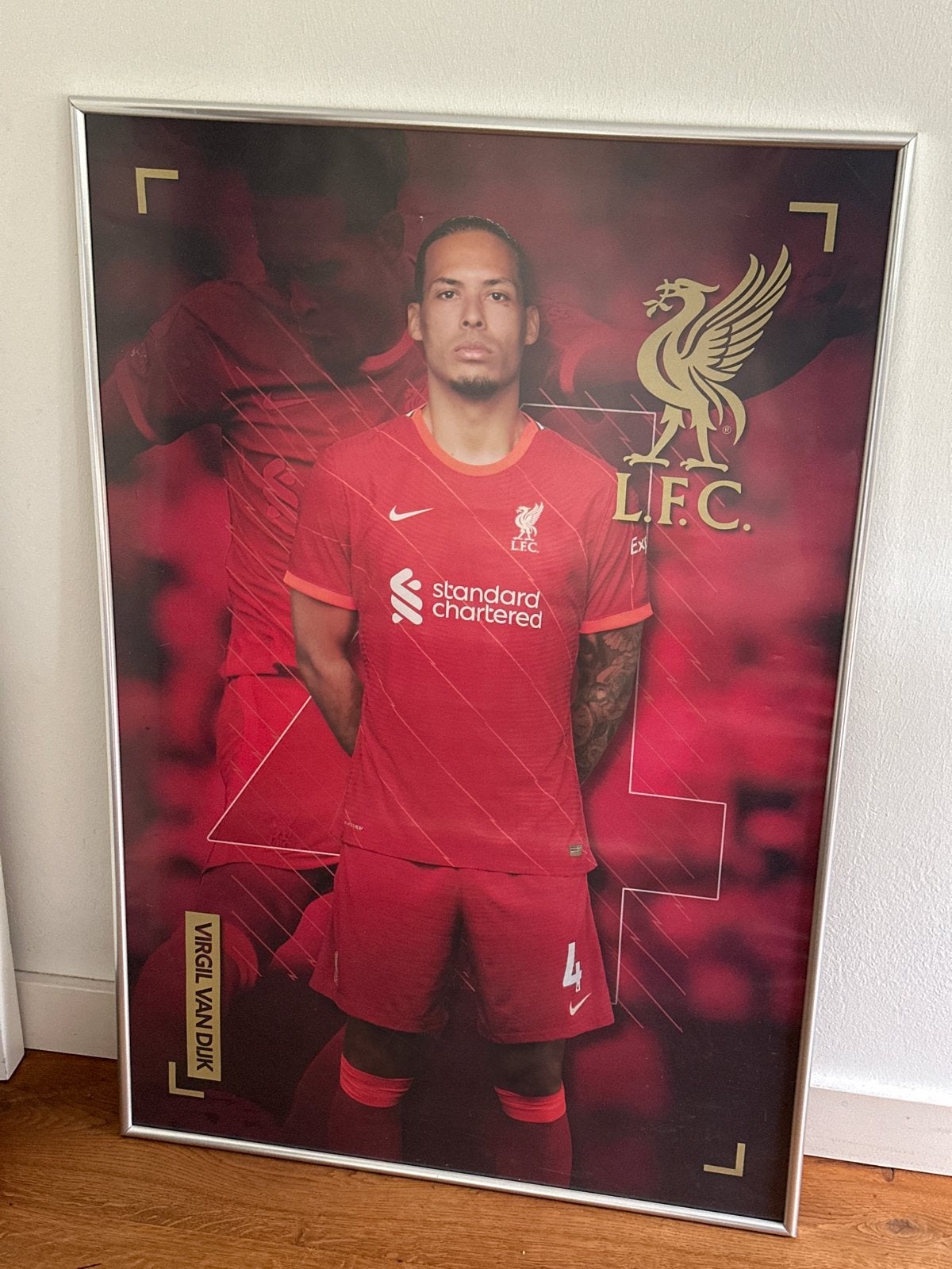 Ingelijste poster Virgil van Dijk Liverpool, Ophalen, Gebruikt, Ingelijst werk, Met afbeelding