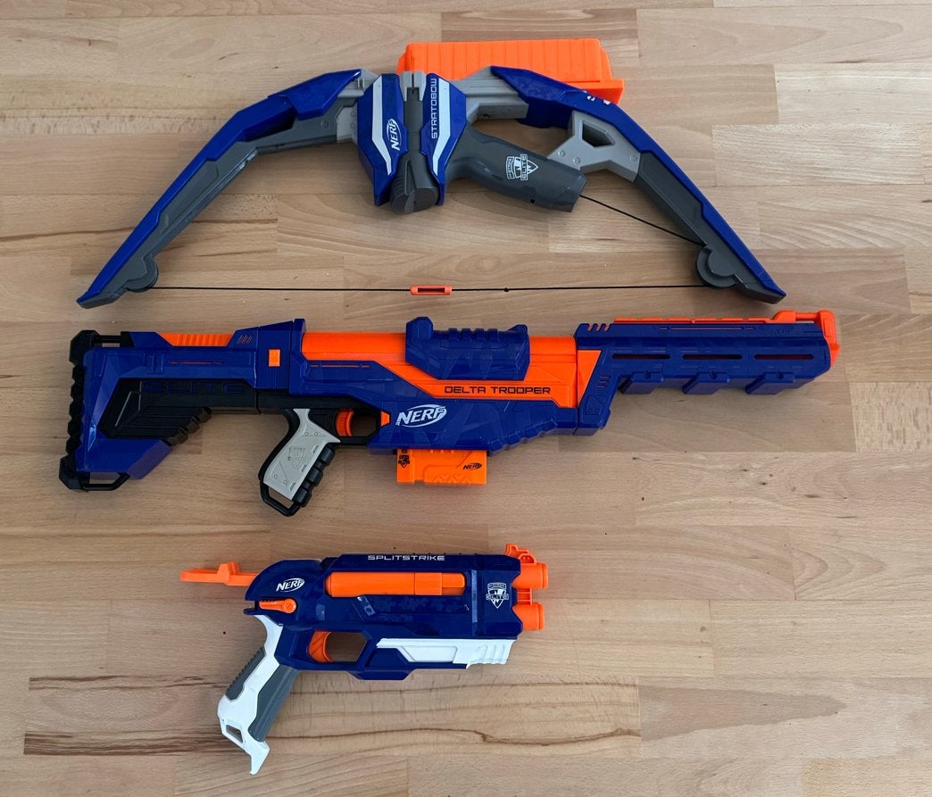 Nerf Blasters Set: Delta Trooper, Stratobow & Splitstrike, Ophalen, Gebruikt, Jongen of Meisje