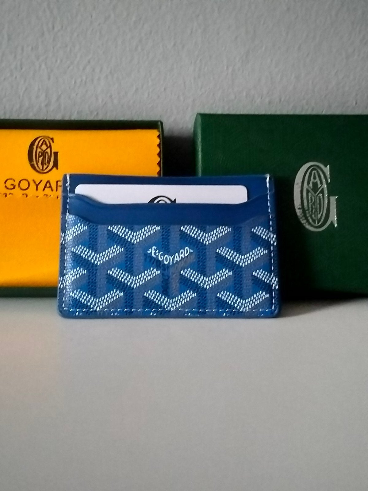 Goyard Saint Sulpice Kaarthouder Blauw, Verzenden, Zo goed als nieuw, Blauw, Overige merken
