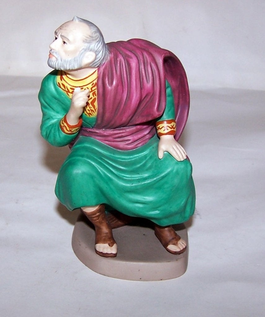 Vintage porseleinen beeldje van Bartholomeus. Nieuwstaat., Ophalen of Verzenden, Zo goed als nieuw, Mens