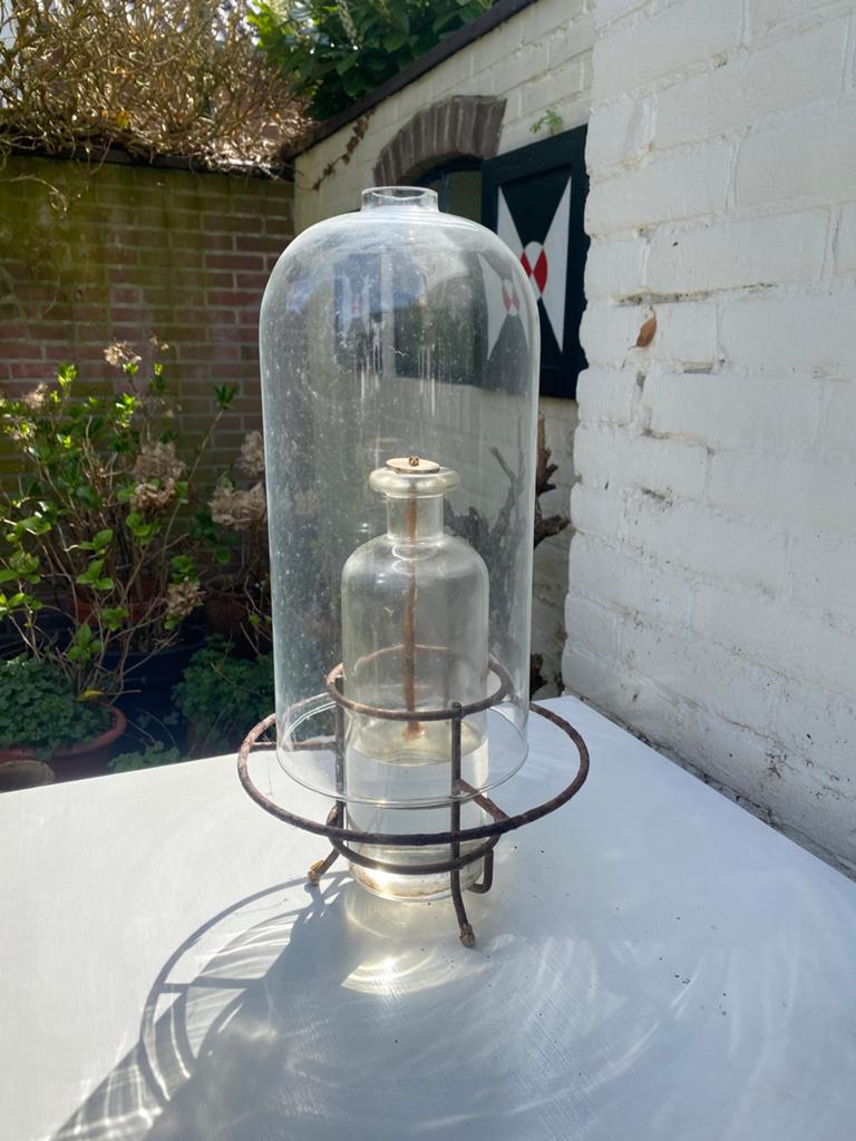 Prachtig antiek windlicht, Ophalen of Verzenden
