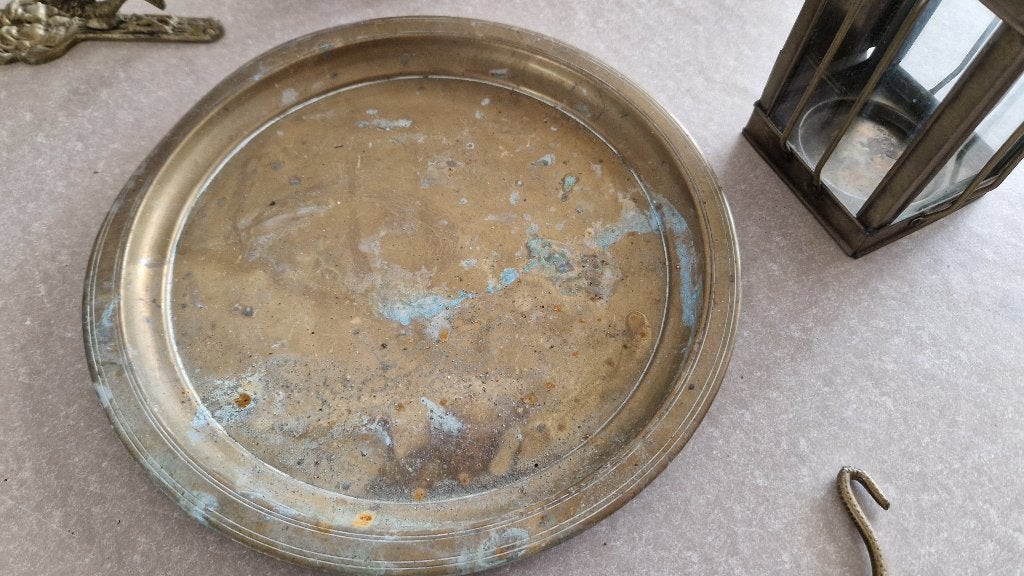 2 oude koperen schalen en 2 kruisjes, Antiek en Kunst, Antiek | Koper en Brons, Ophalen of Verzenden, Koper