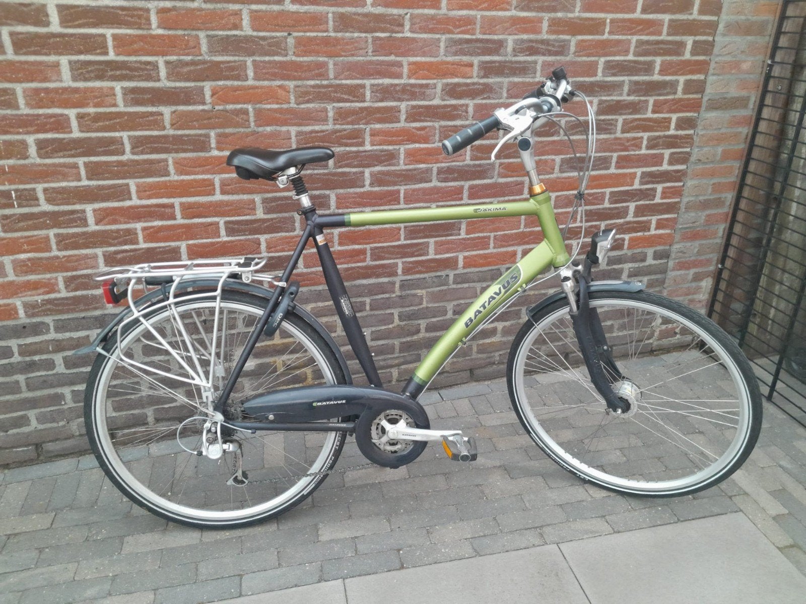 Batavus Jakima Herenfiets - Groen/Zwart, Fietsen en Brommers, Ophalen, Gebruikt, Velgrem, Versnellingen