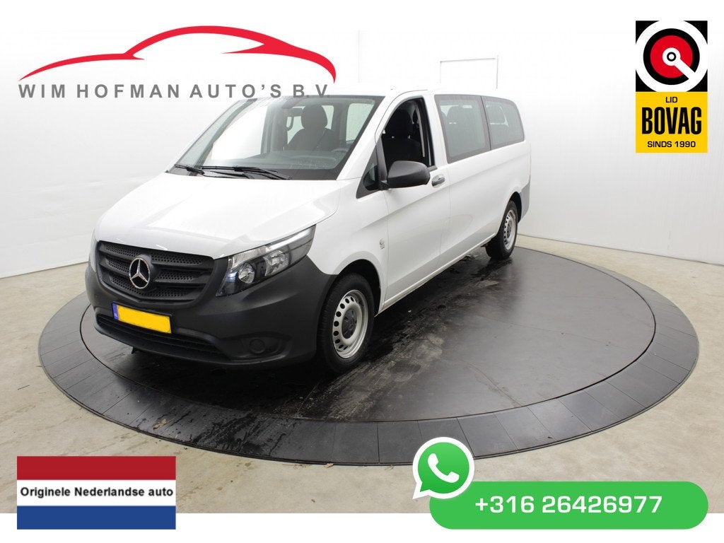 Mercedes-Benz Vito Tourer 109 BlueTEC XL L3 9 Pers Airco BPM, Auto's, Stof, Gebruikt, 255 €/maand, Wit