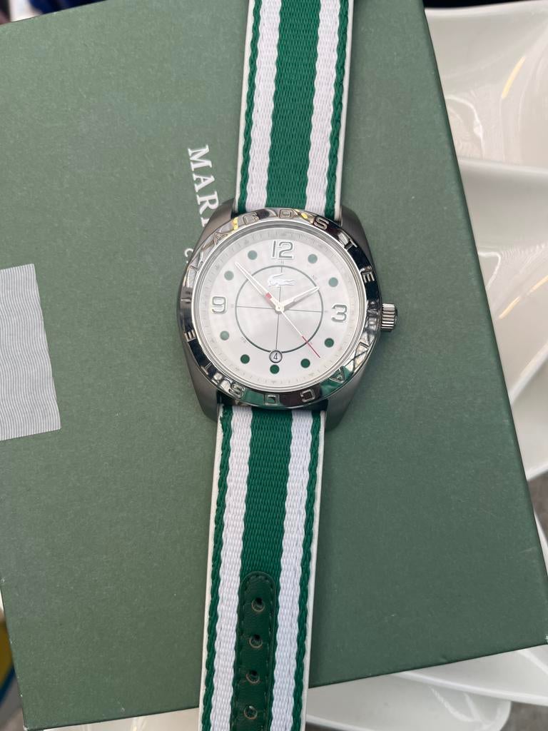 Lacoste Panama horloge - Nieuwstaat, lichte verwering, Sieraden, Tassen en Uiterlijk, Horloges | Heren, Leer, Staal, Polshorloge