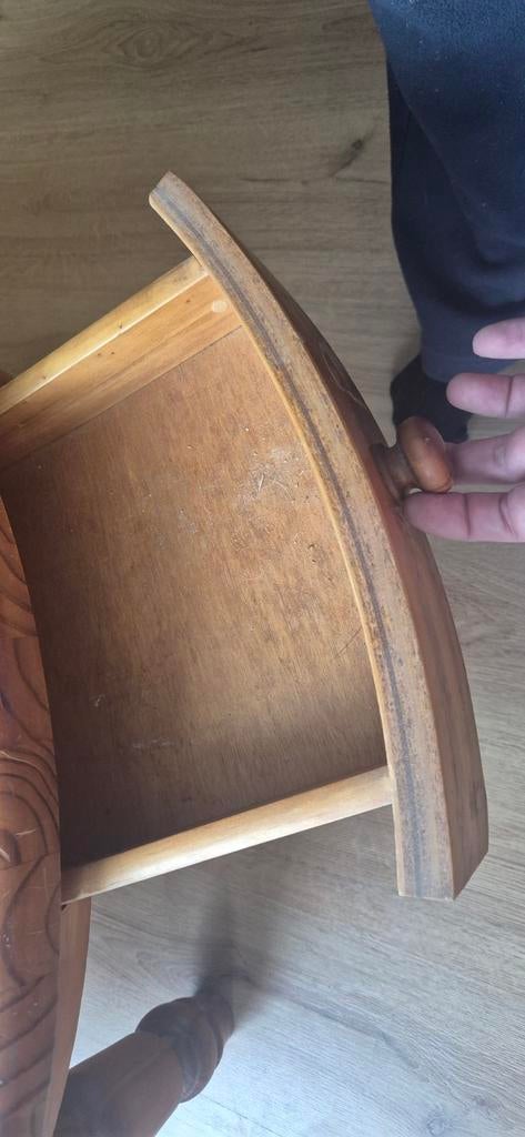 Ronde houten salontafel met lade, Huis en Inrichting, Ophalen, Gebruikt, 50 tot 100 cm, Klassiek