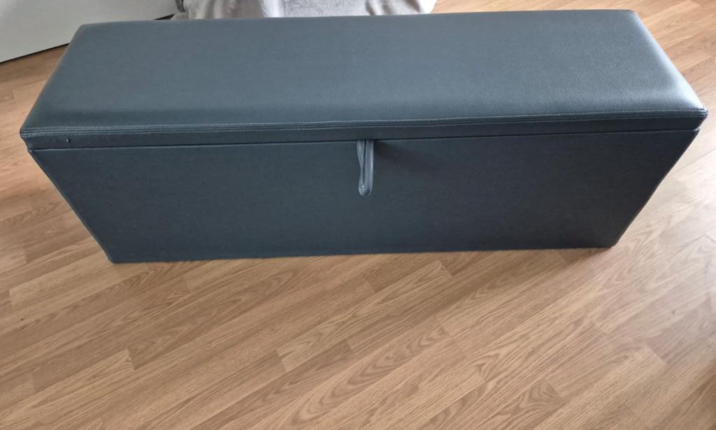 deken kist opberg bankje boxspring voeteneind bank, Ophalen, Leer, Zo goed als nieuw, Rechthoekig