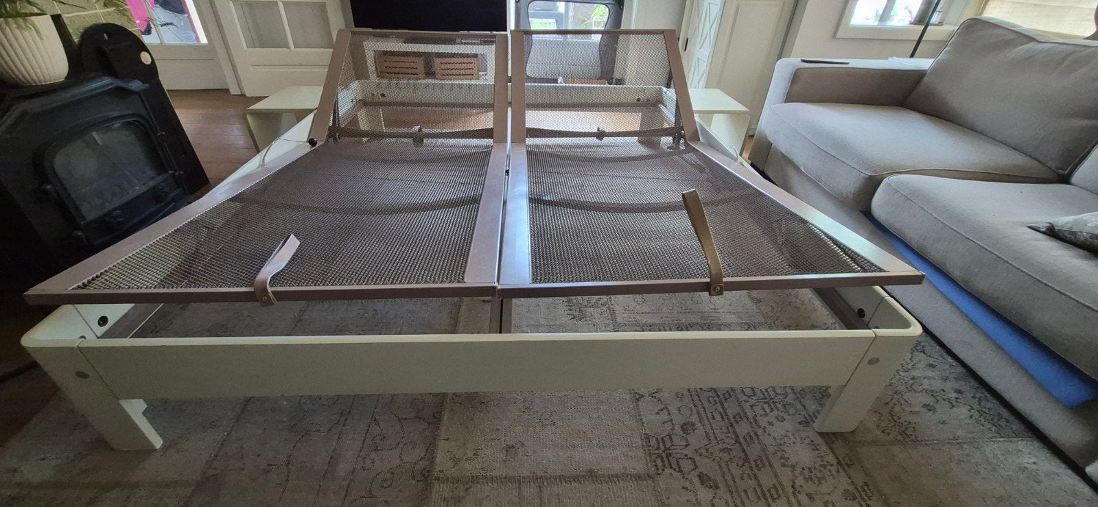 Auping  tweepersoonsbed 180x200cm wit met nachtkastjes, Ophalen, Gebruikt, Wit, Tweepersoons