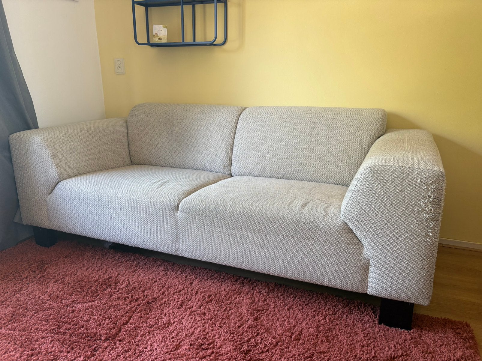 Bankstel beige 3-zits, Ophalen, Gebruikt, Driepersoons, 75 tot 100 cm