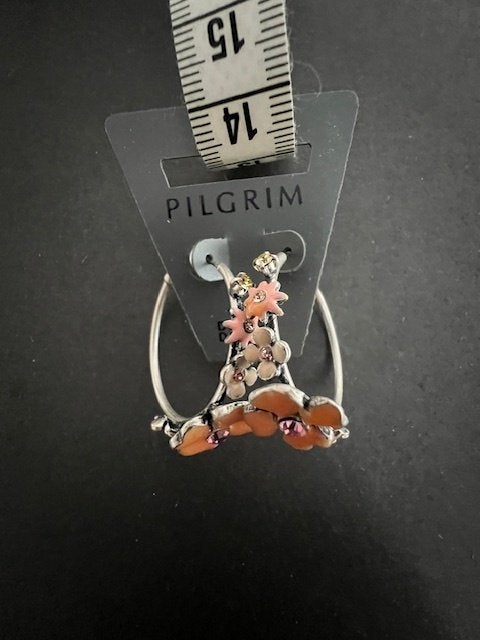 PILGRIM Daisy creolen pastelrozeoranje 324823, Sieraden, Tassen en Uiterlijk, Overige materialen, Hangers, Met kristal, Ophalen of Verzenden