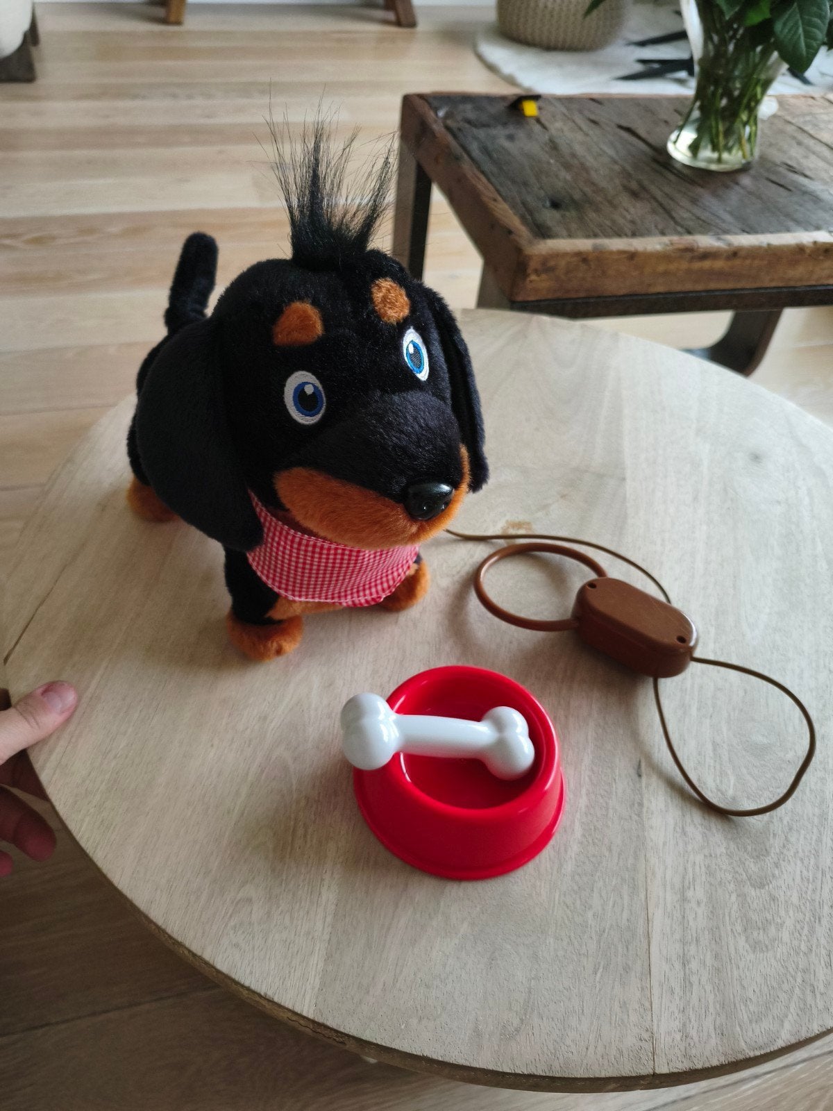 Happy Pets Wiggle Jiggle Pluche Teckel met Afstandsbediening, Zo goed als nieuw, Middelgroot (20 tot 80 cm), Interactief, Hond