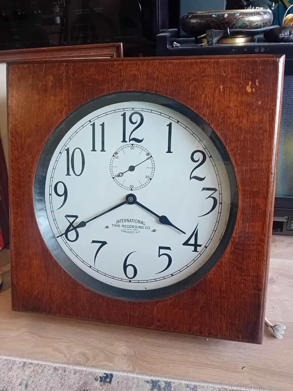 Antieke Moederklok - International Time Recording Co., Antiek en Kunst, Ophalen