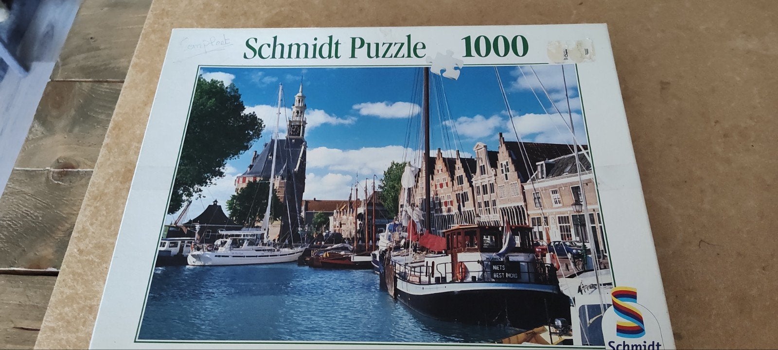 Schmidt Puzzel 1000 stukjes - Havenzicht de haven van hoorn, Ophalen of Verzenden, 500 t/m 1500 stukjes, Gebruikt, Legpuzzel