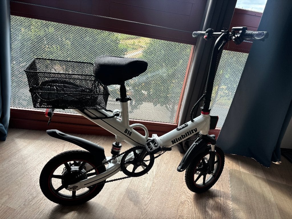 Niubility B14 Folding E-Bike 400W + Basket + ABUS Lock, Gebruikt, Minder dan 47 cm, 50 km per accu of meer, Ophalen