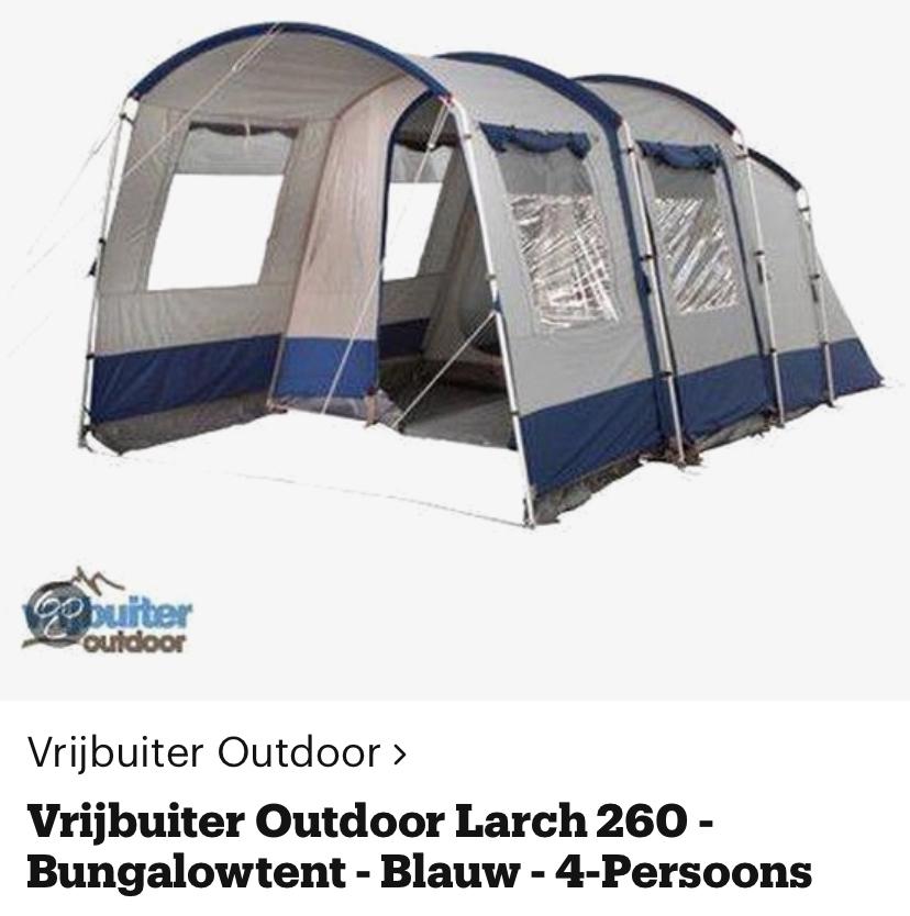 Vrijbuiter Outdoor Larch 260 - Bungalowtent - 4-Persoons, Caravans en Kamperen, Tenten, Ophalen of Verzenden, Gebruikt, Tot en met 4