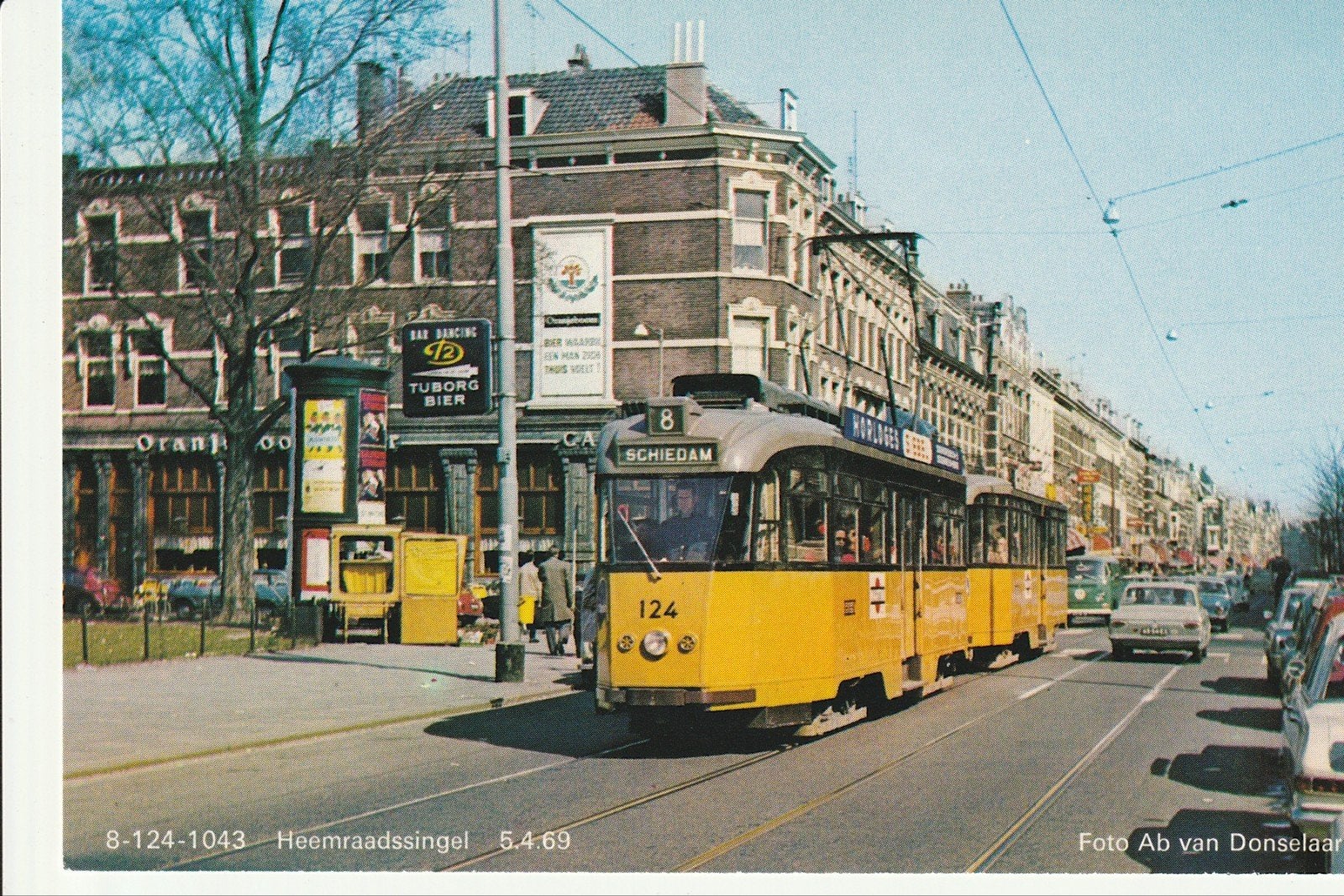 ROTTERDAM HEEMRAADSSINGEL RET TRAMSTEL 124-1043 N. SCHIEDAM, Ophalen of Verzenden, 1960 tot 1980, Ongelopen, Zuid-Holland