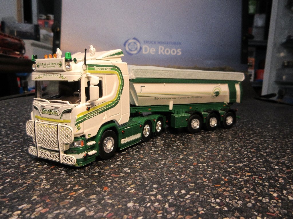 Tekno Scania Patrick v/d Hoeven met kipper en certificaat, Ophalen of Verzenden, Nieuw, Bus of Vrachtwagen, Tekno