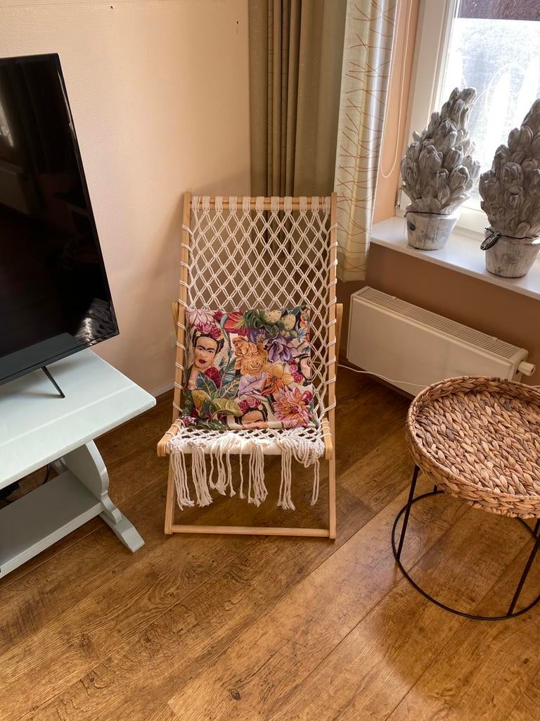 Macrame ligstoel, Huis en Inrichting, Ophalen, Zo goed als nieuw, Eén