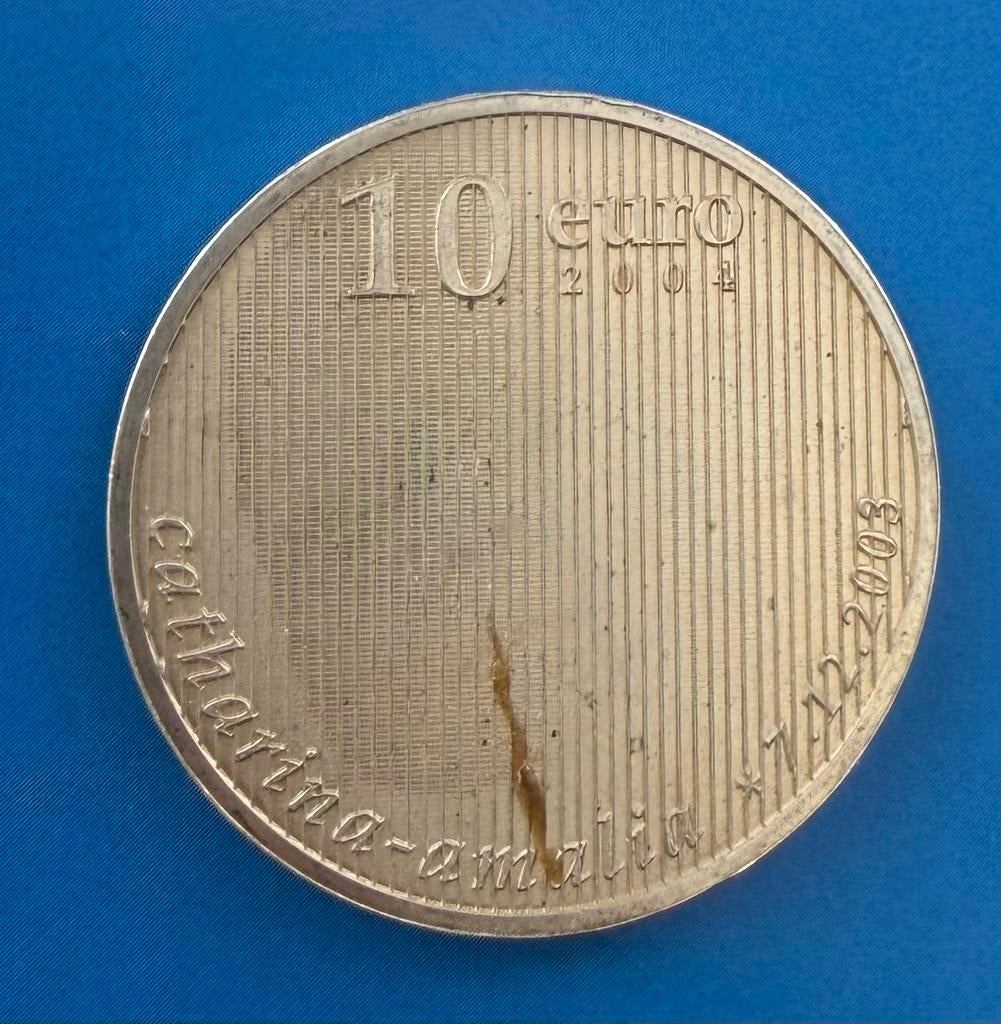 Zilveren 10 Euro 2004 geboorte Amalia, Ophalen of Verzenden, Overige landen, 10 euro, Zilver