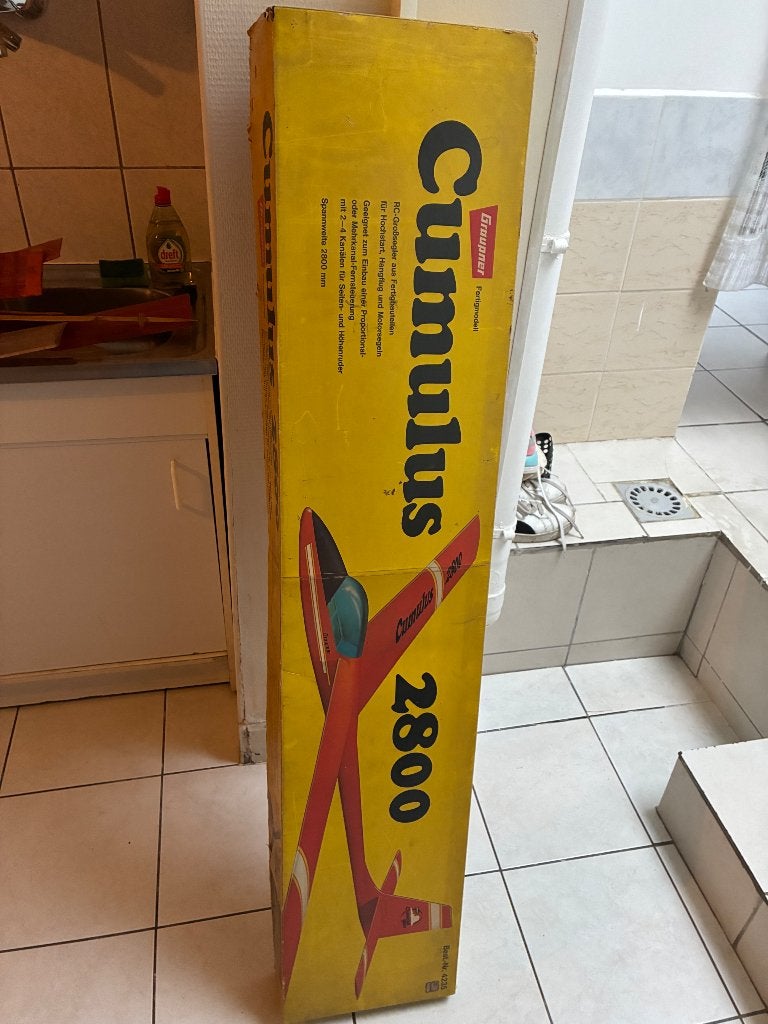 VINTAGE GRAUPNER CUMULUS 2800 ZWEEFVLIEGTUIG – O.S. PET –, Ophalen of Verzenden, Zo goed als nieuw, Overige typen