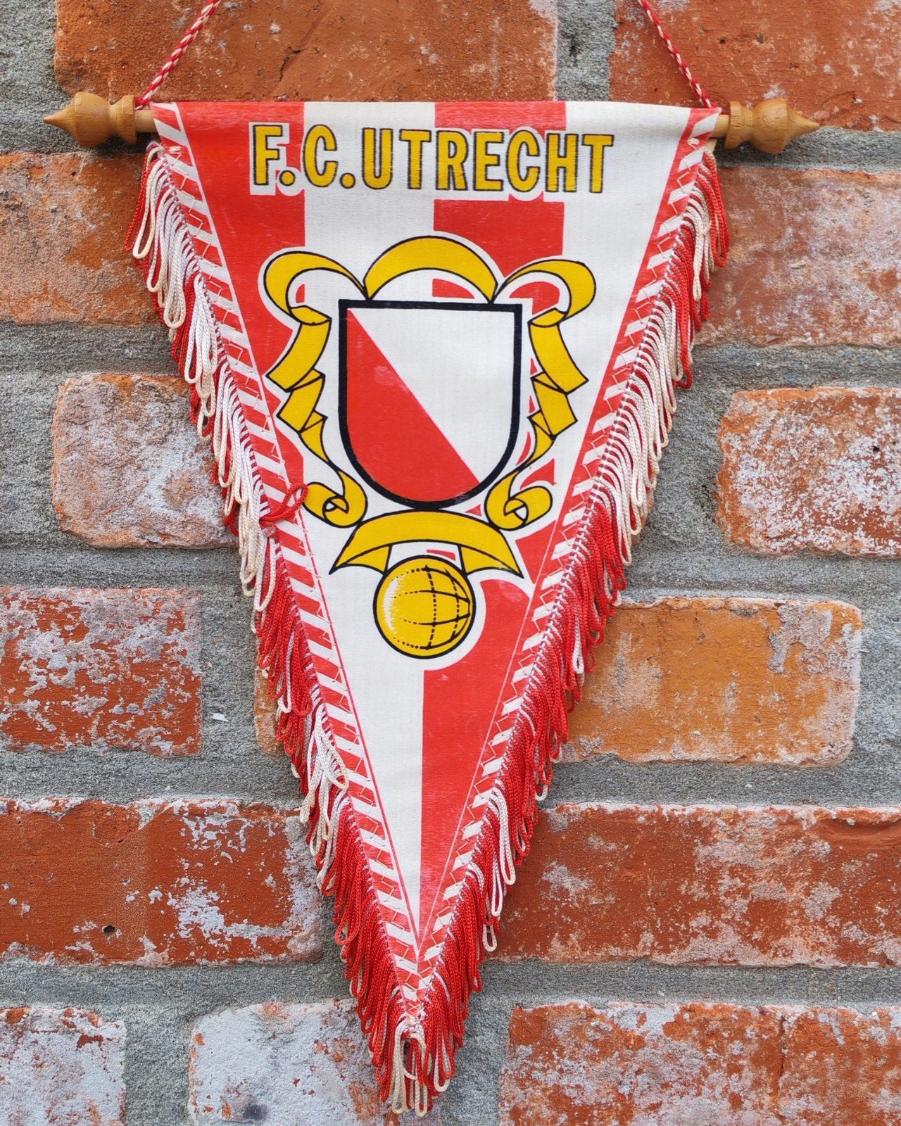 1980s FC Utrecht vintage voetbal vaan, Ophalen of Verzenden