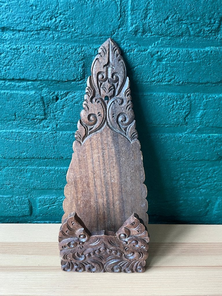 Vintage houten brievenhouder – handgesneden wanddecoratie, Antiek en Kunst, Ophalen of Verzenden