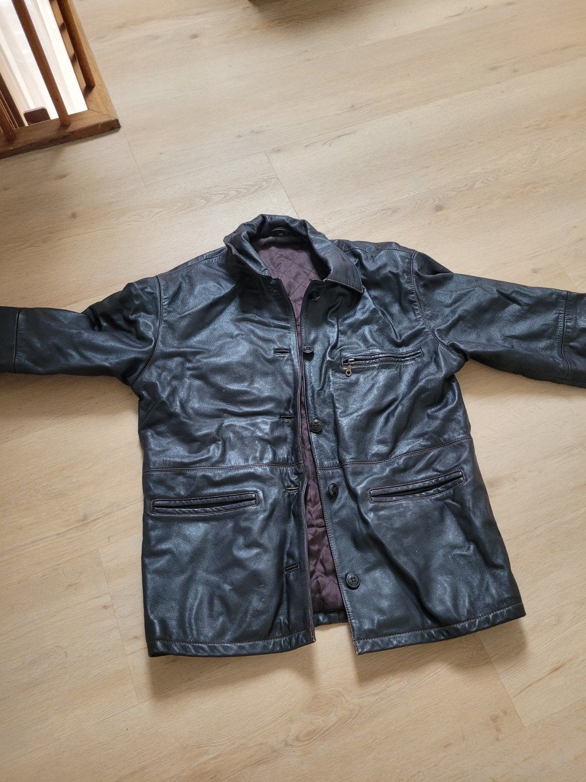 Vintage Leren Jas Maat 38, Ophalen of Verzenden, Gedragen, Zwart