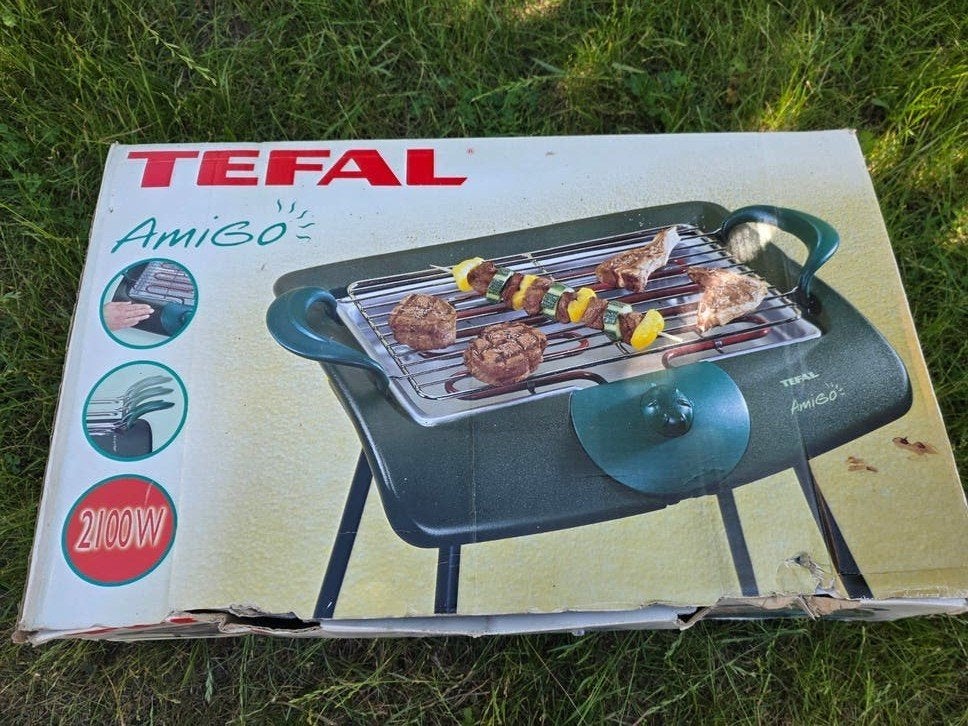 Tefal Amigo elektrische barbecue 2100W met standaard, Ophalen of Verzenden, Zo goed als nieuw, Tefal