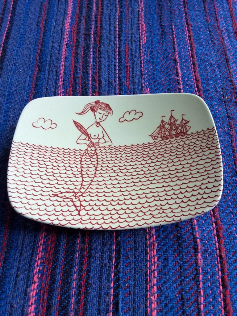 Vintage Nymolle Denemarken schaaltje Peynet zeemeermin, Ophalen of Verzenden
