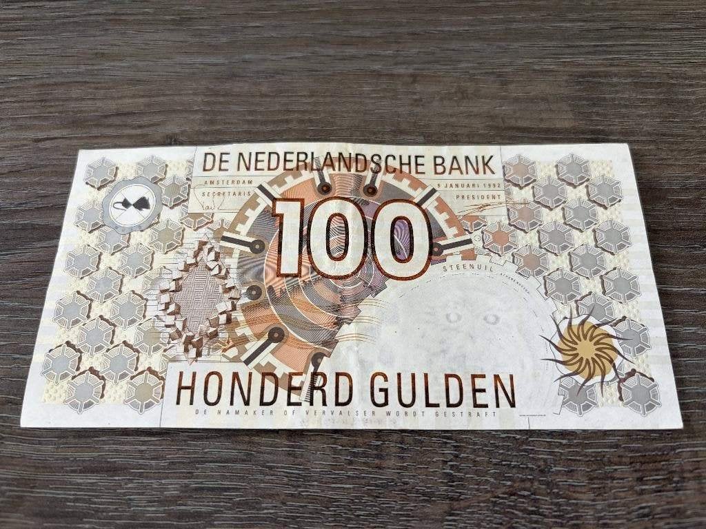 Biljet 100 gulden Steenuil, 1992, Ophalen of Verzenden, 100 gulden