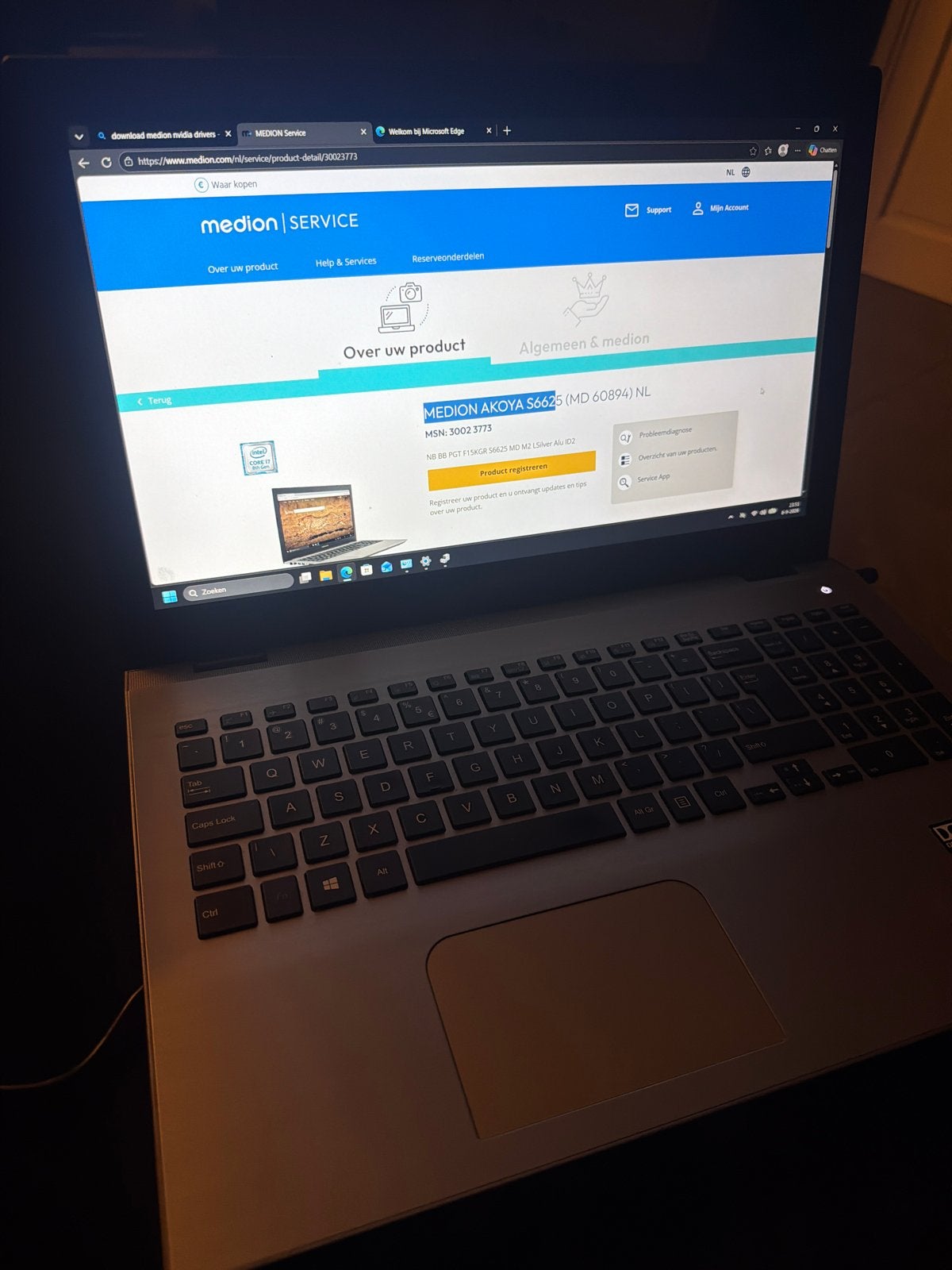 Medion Akoya laptop nvidia  - i5-8250U, 8GB RAM, 238GB SSD, Gebruikt, Met videokaart, 8 GB, Minder dan 2 Ghz