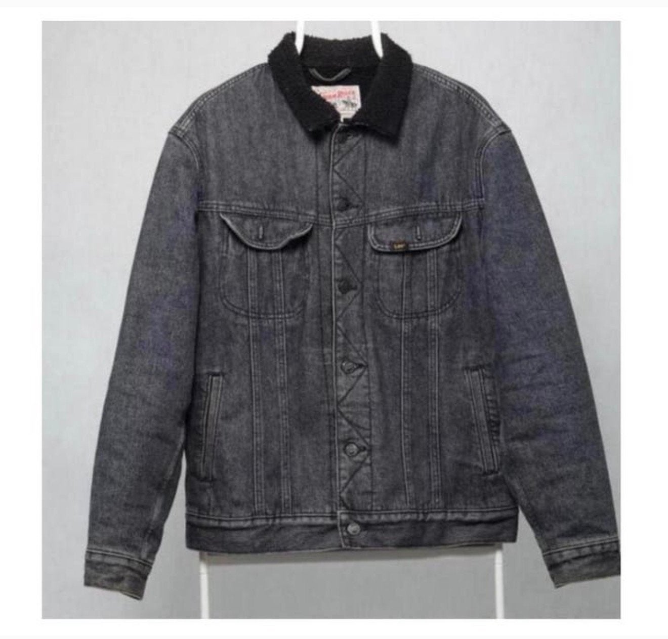 LEE STORM RIDER sherpa denim jack 1975 M donkergrijs Jas, Maat 48/50 (M), Ophalen of Verzenden, Zo goed als nieuw, H