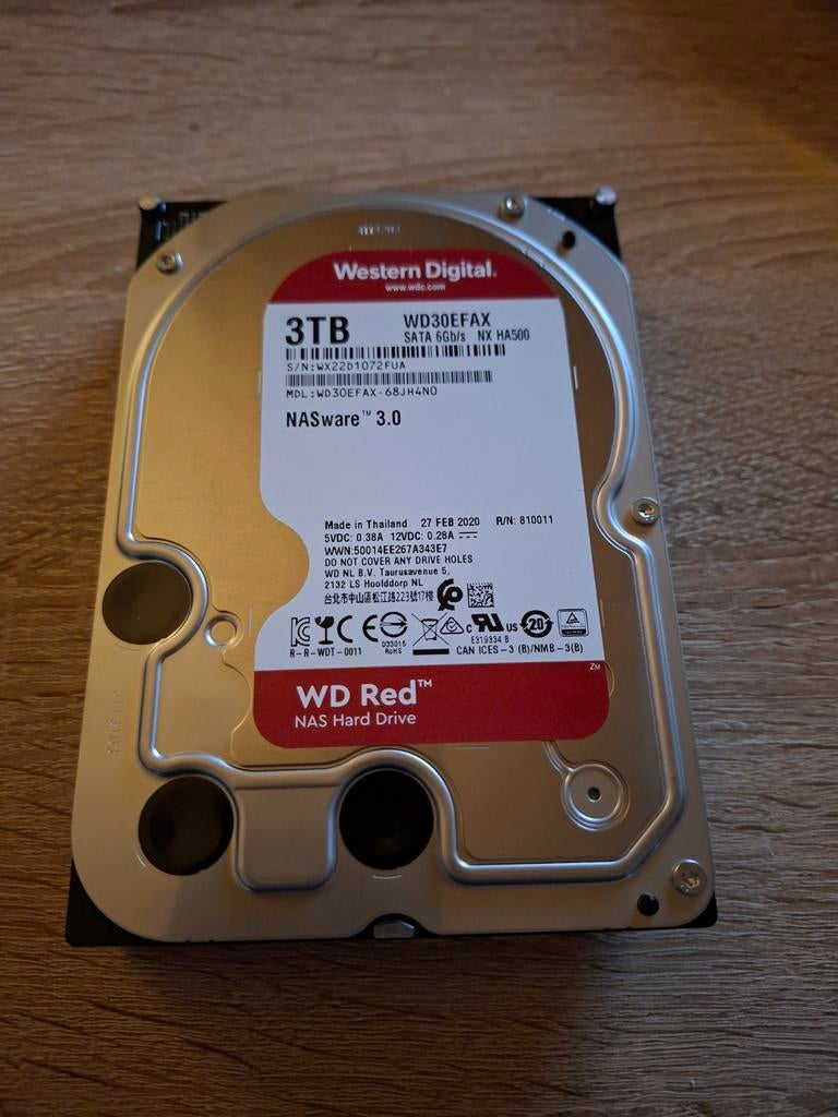 Western Digital Red 3TB Nas Harde Schijf, Computers en Software, Harde schijven, Ophalen of Verzenden, Zo goed als nieuw, Desktop