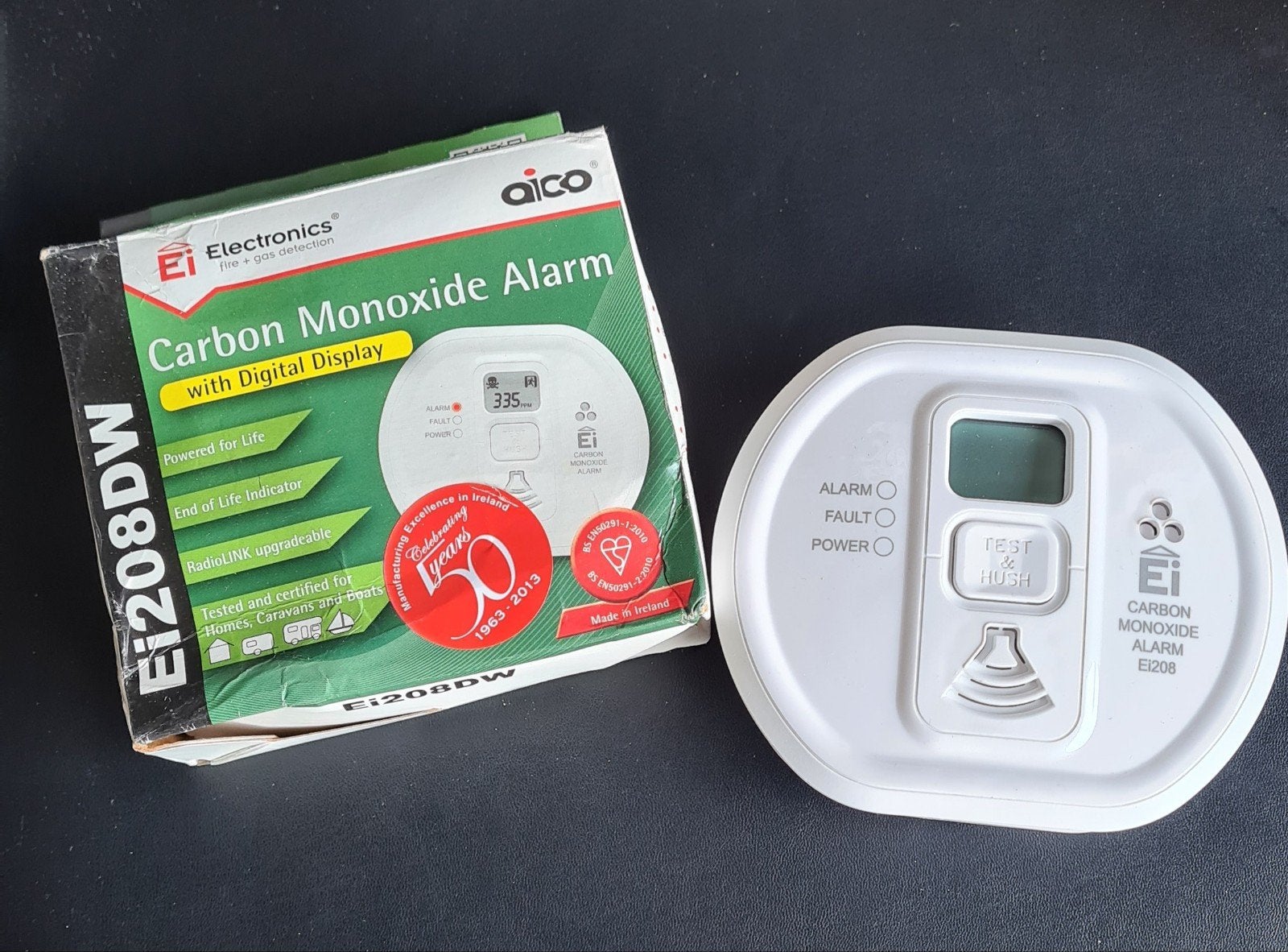 Ei Electronics Koolmonoxidemelder EI208DW met display, Detector, Sensor of Melder, Ophalen of Verzenden, Zo goed als nieuw, Overige soorten