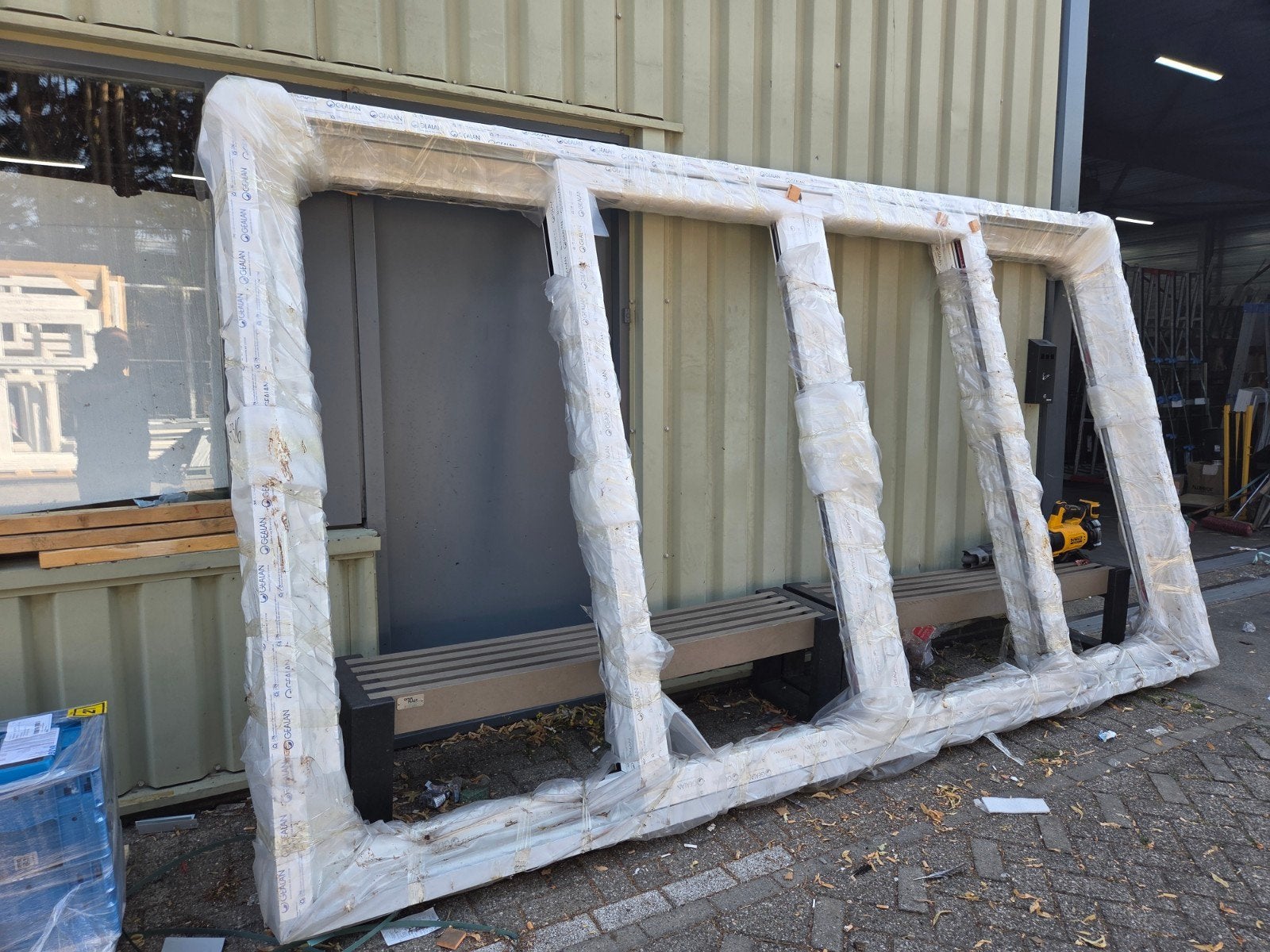 Hefschuifpui Gealan compleet 4000x2200 wit, Gevelraam of Ruit, Nieuw, 160 cm of meer, 160 cm of meer