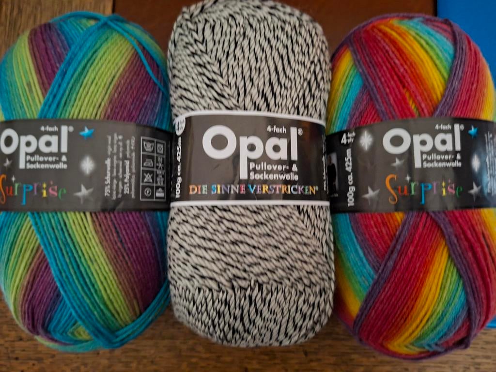 3 kleuren Opal sokkenwol 100 gram 4ply, Breien of Haken, Nieuw, Ophalen of Verzenden, Opal