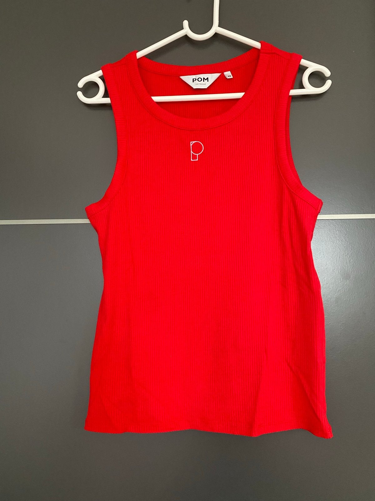 POM Amsterdam rood hemd, maat 42, Kleding | Dames, Maat 42/44 (L), Ophalen of Verzenden, Zo goed als nieuw, Zonder mouw