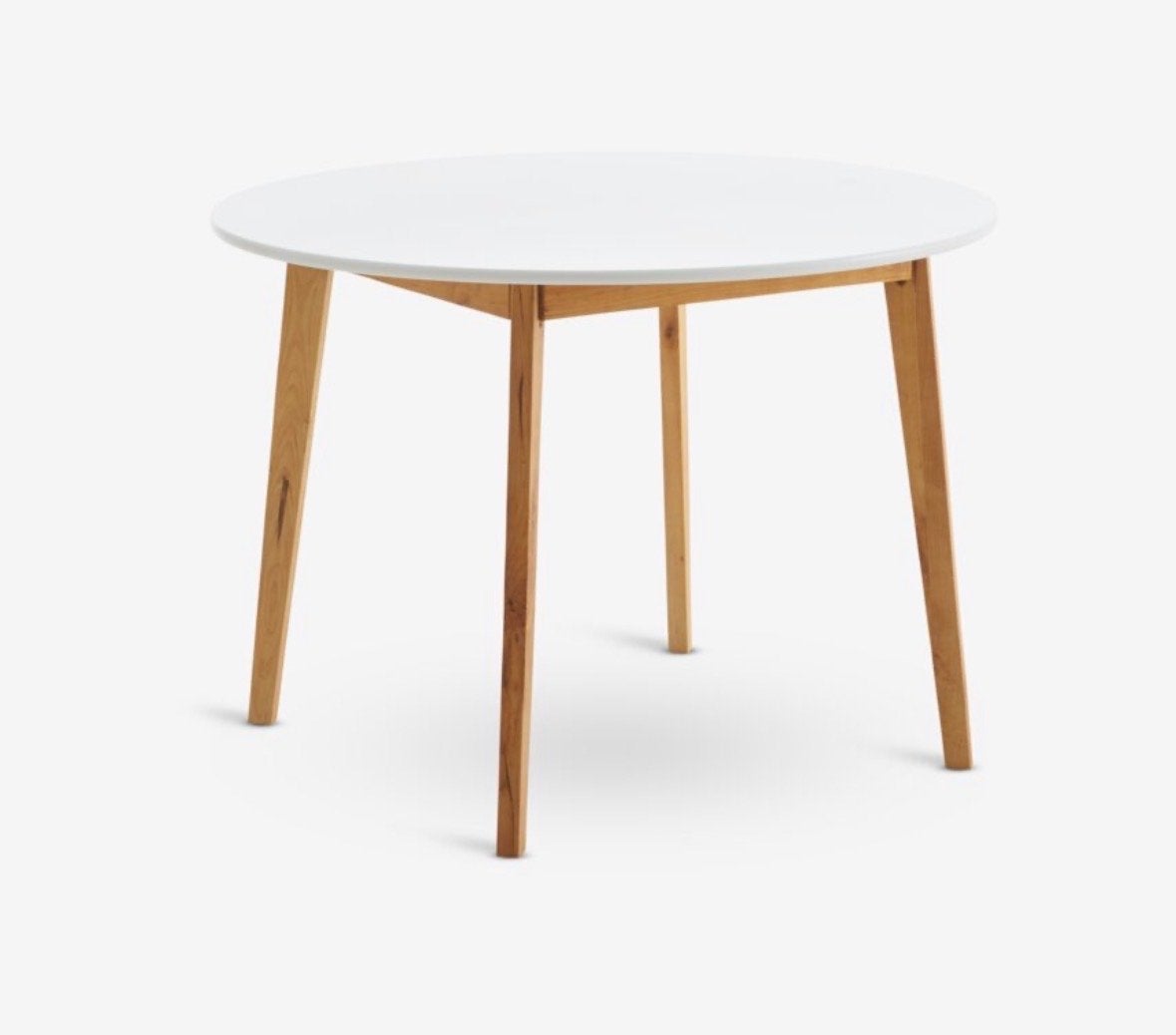 Jysk ronde eettafel JEGIND 105cm met 4 stoelen, Gebruikt, 100 tot 150 cm, Rond, Ophalen of Verzenden