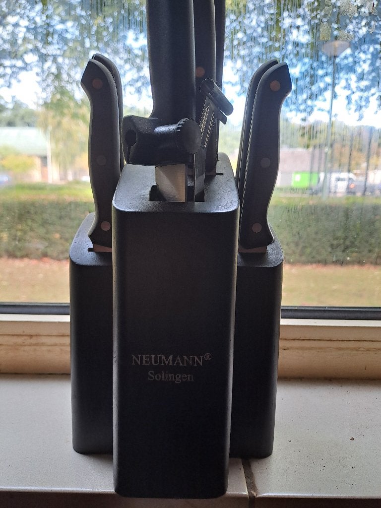 hoogwaardige solingen neumann messenset 12 delig edelstaal, Ophalen, Zo goed als nieuw, Overige materialen