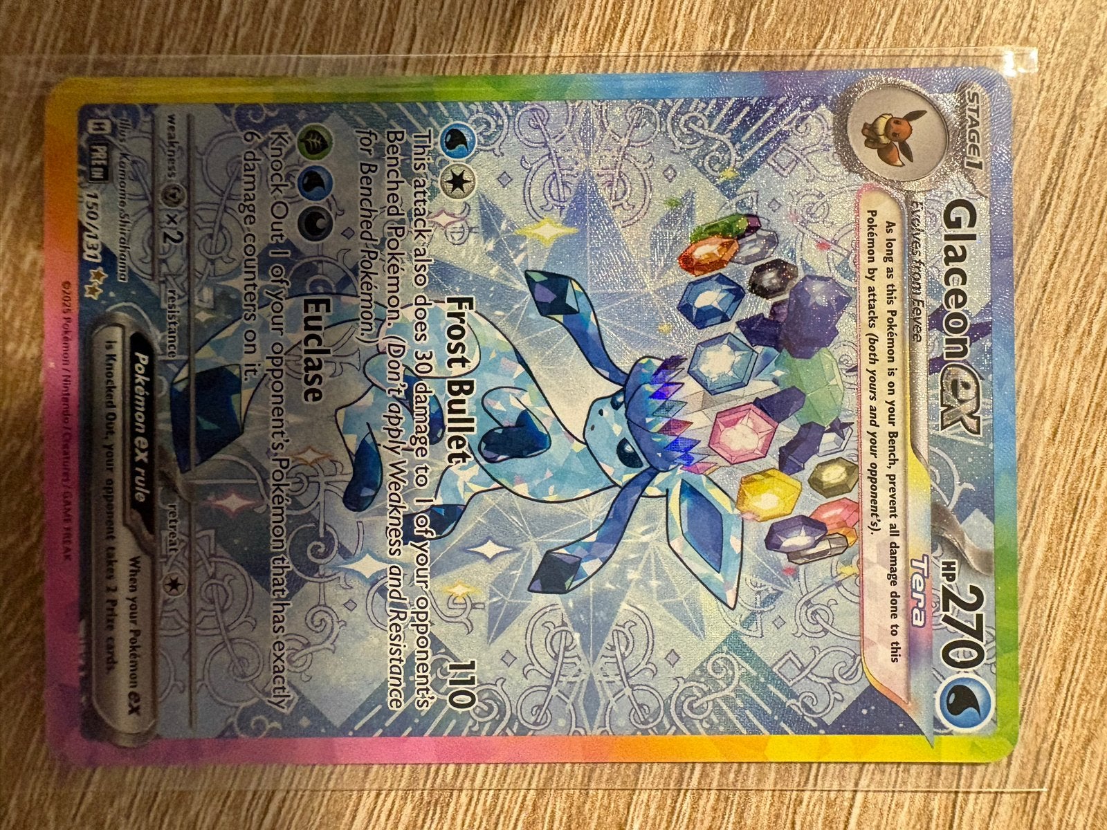 Glaceon ex 190/189 - Pokemon kaart, Ophalen of Verzenden, Zo goed als nieuw, Losse kaart, Foil