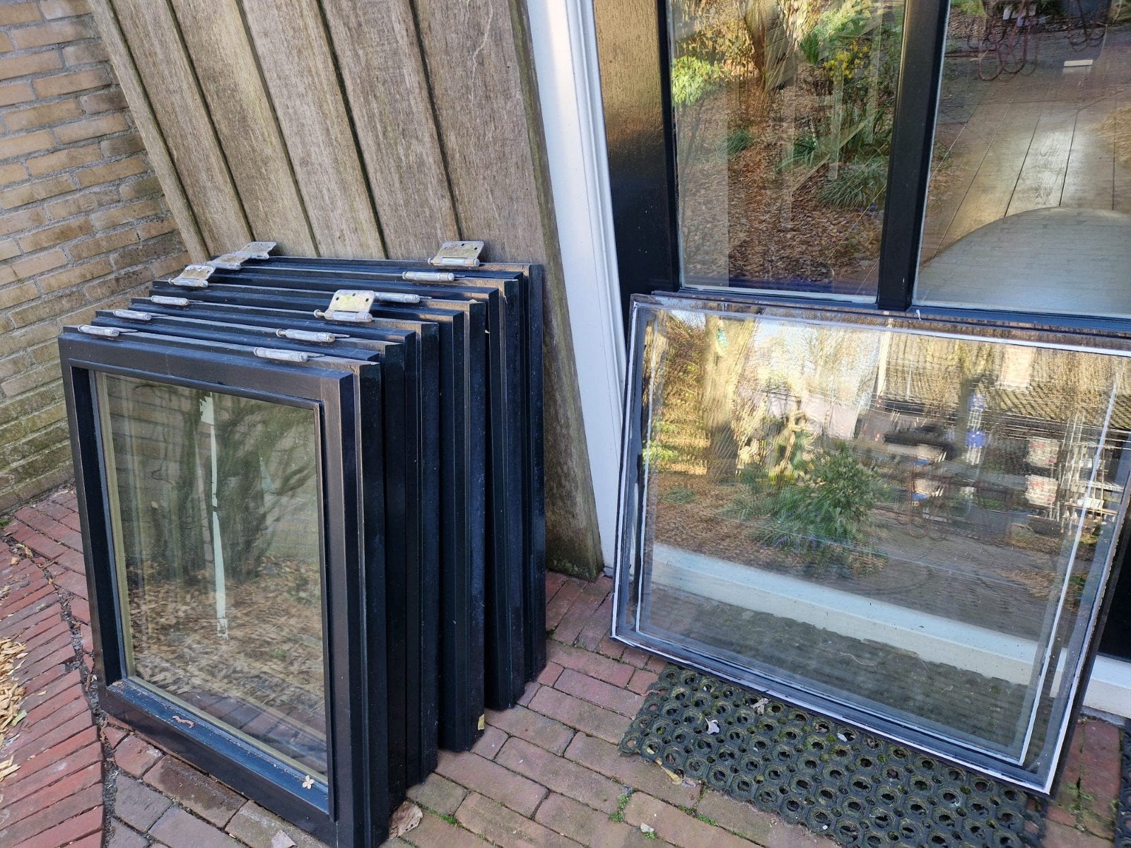 7x gevelraam met dubbelglas, diverse maten, Doe-het-zelf en Verbouw, Glas en Ramen, Gevelraam of Ruit, Gebruikt, Minder dan 80 cm