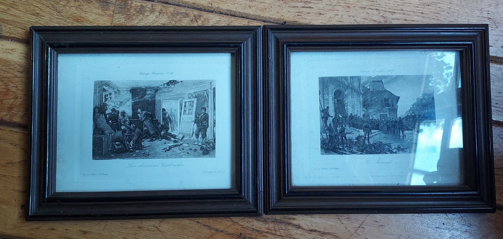 set van 2 antieke  militaire prenten - Alphonse de Neuville, Ophalen of Verzenden