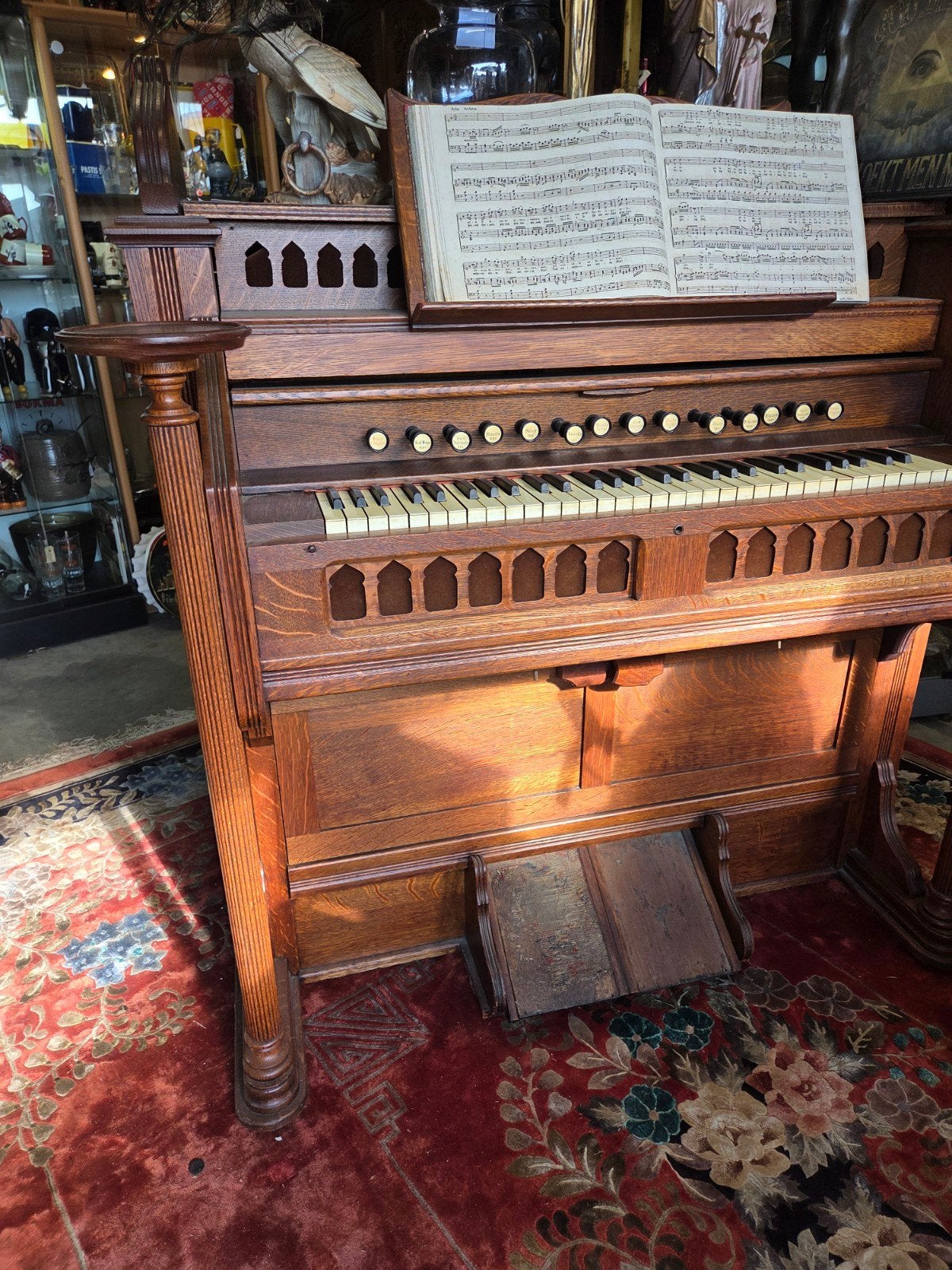 Harmonium, kerkorgel, mooi meubel, Muziek en Instrumenten, Orgels, Ophalen, Esley, Info@destoofbrocante.nl, 1 klavier