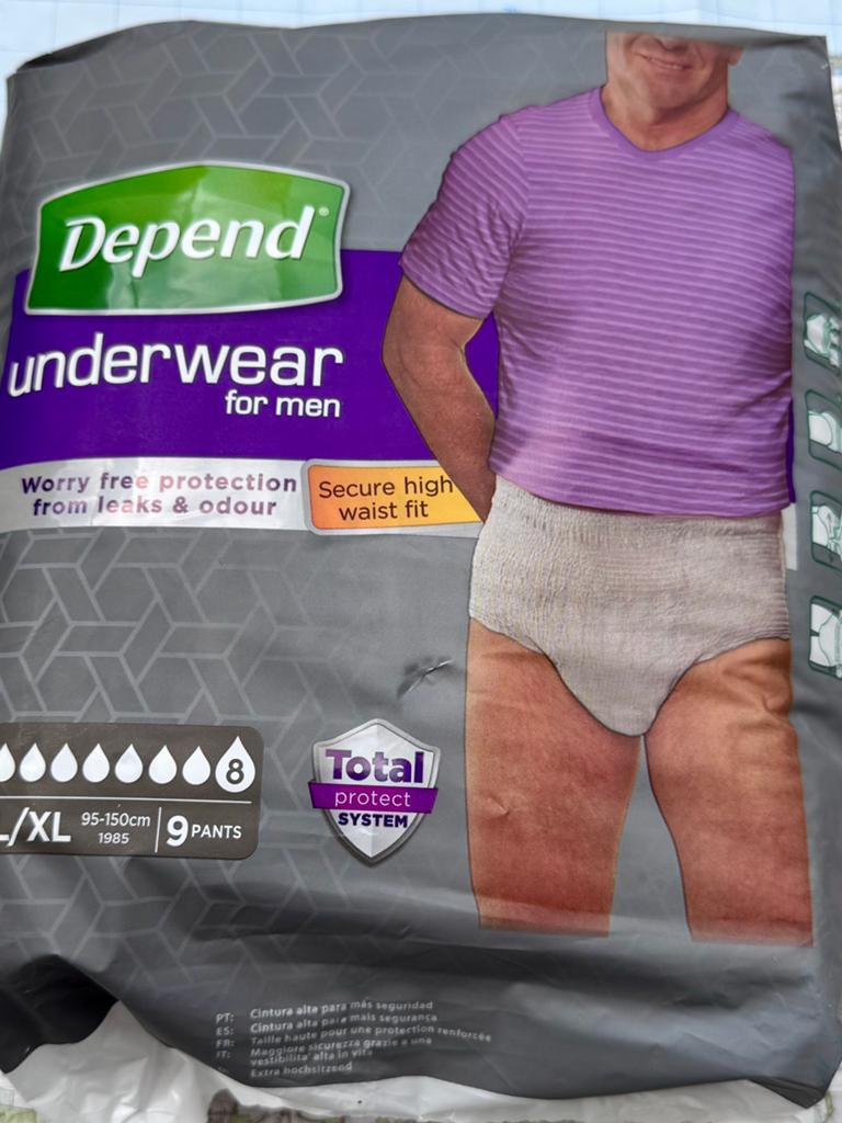 Heren incontinentie luiers L/XL, Ophalen, Grijs, Overige typen
